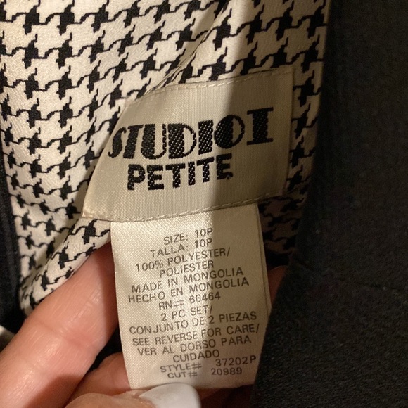 Black & White 2 pc Dress with Matching Jacket and Scarf Size 10P - Picture 5 of 6